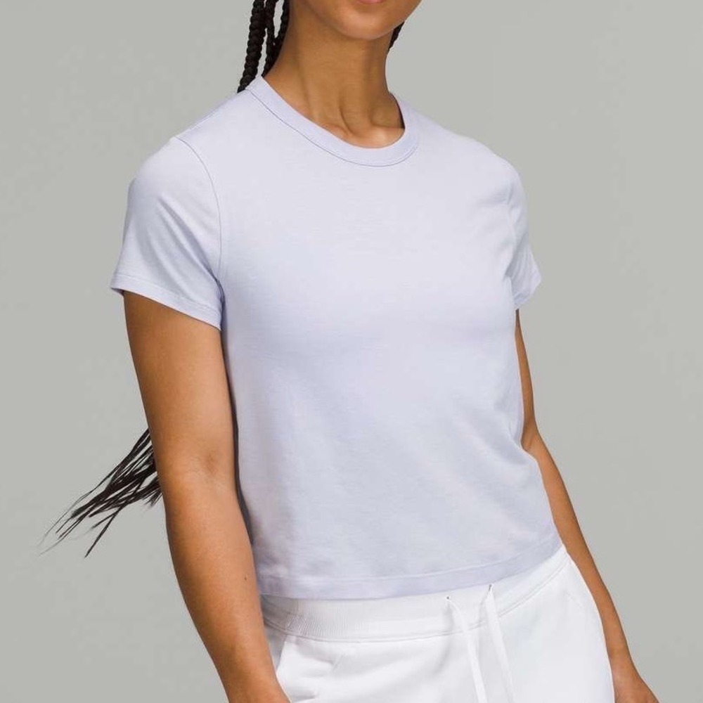 Lululemon Classic-Fit Cotton-Blendโ T-Shirt Light Purple Lavender Short Sleeve